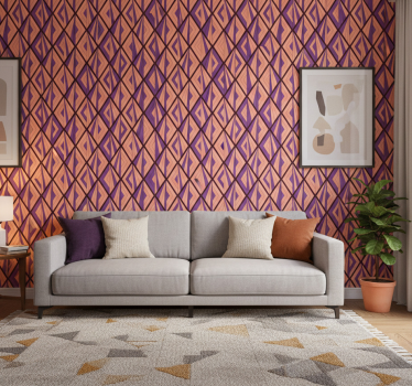 Geometrisch behang met diamantmotief - TenStickers