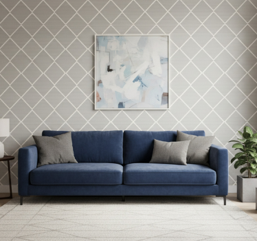 Geometrisch behang met diamantpatroon grijs - TenStickers