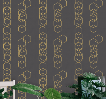 Geometrisch behang met lijnenspel ontwerp - TenStickers