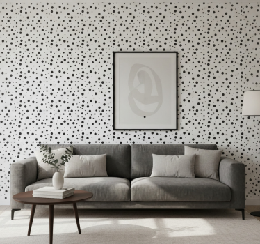 Geometrisch behang monochroom stippenpatroon - TenStickers