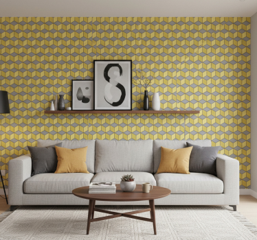 Geometrisch behang pantone vierkanten - TenStickers