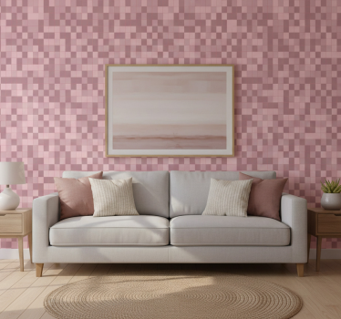 Geometrisch behang pixelachtige camouflage - TenStickers