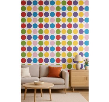 Geometrisch behang simpele gekleurde cirkels - TenStickers