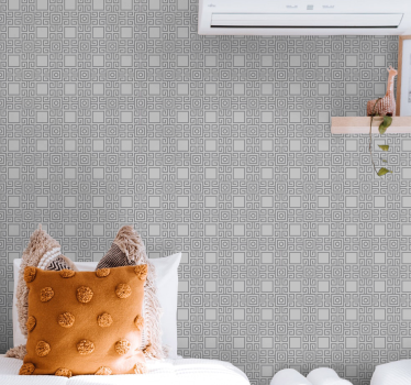 Geometrisch behang vierkant patroon - TenStickers