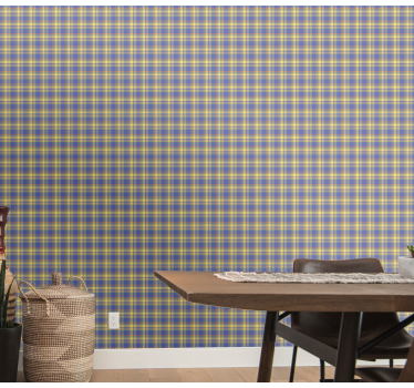 Geometrisch geruit patroon behang vierkant - TenStickers