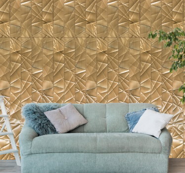 3D behag Geometrisch gouden effectpatroon metaal - TenStickers