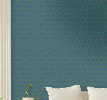 Geometrisch honingraatpatroon behang print - TenStickers