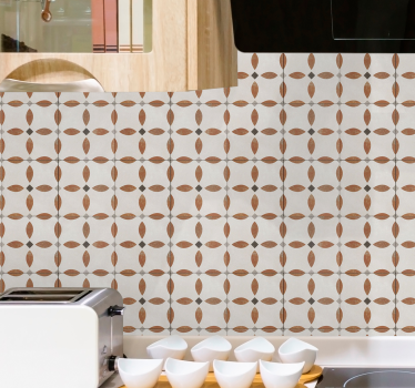 Beige geometrisch structuurmotief keuken behang - TenStickers