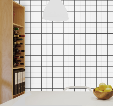 Geometrisch raster patroon behang - TenStickers