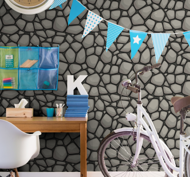 Geometrische achtergrond behang stenen - TenStickers
