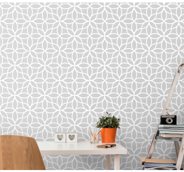 Geometrische bloemblaadjes geometrisch behang - TenStickers