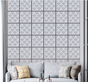 Geometrische blokindeling behang print - TenStickers