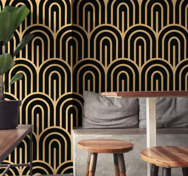 Geometrische boog geometrisch behang - TenStickers