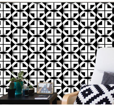 Geometrische cirkel mesh geometrisch behang - TenStickers
