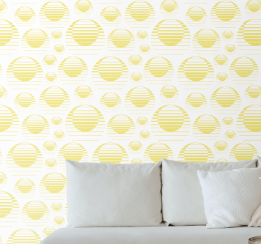 Geometrische cirkels patroon geometrisch behang - TenStickers