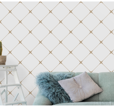 Geometrische diamantlijnen behang vierkant - TenStickers