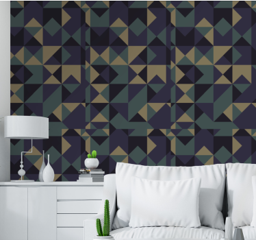 Geometrische abstracte opstelling behang driehoeken - TenStickers