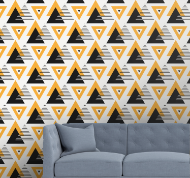 Geometrische driehoekfusie geometrisch behang - TenStickers
