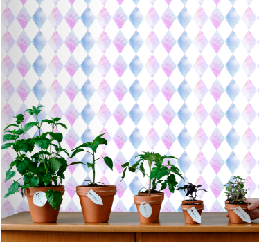 Geometrische harlekijn behang vierkant - TenStickers