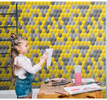 Geometrische honingraat geometrisch behang - TenStickers