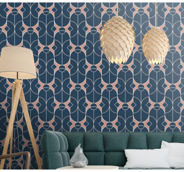 Geometrische kettingstructuur geometrisch behang - TenStickers