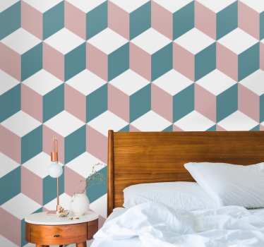 3d kubus opstelling geometrisch behang - TenStickers