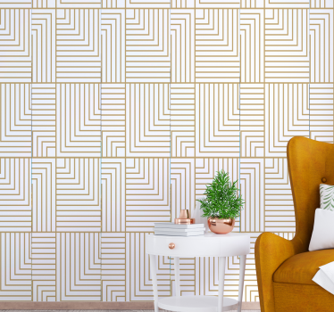 Geometrische labyrint geometrisch behang - TenStickers