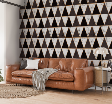 Geometrische marmeren driehoeken geometrisch behang - TenStickers