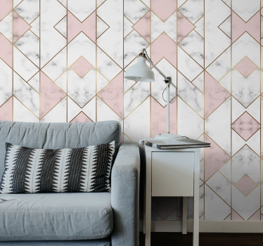 Geometrische marmeren elegantie geometrisch behang - TenStickers