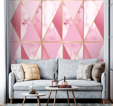 Geometrische marmerstructuur geometrisch behang - TenStickers