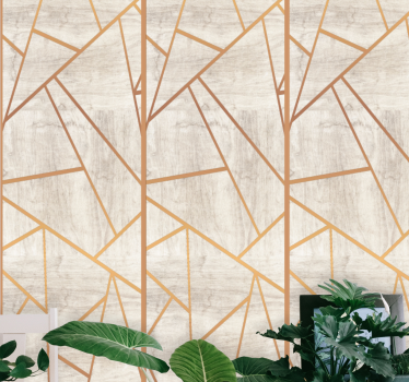 Geometrische gouden aderen marmeren behang - TenStickers