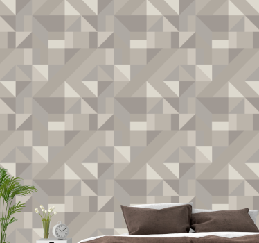 Neutrale beige tinten geometrisch behang - TenStickers