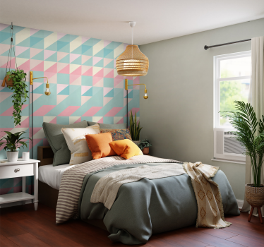 Geometrische pastel driehoeken geometrisch behang - TenStickers