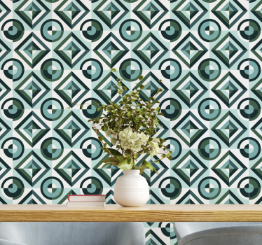 Geometrische patroon elegantie geometrisch behang - TenStickers
