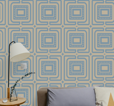 Geometrische retro vierkanten geometrisch behang - TenStickers