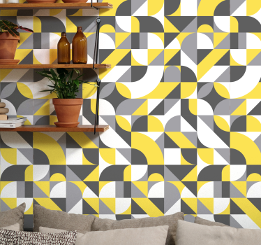 Geometrische rondingen geometrisch behang - TenStickers