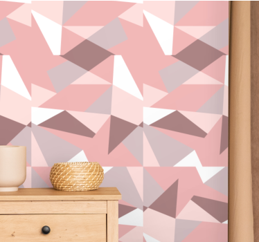 Getextureerde roze patronen geometrisch behang - TenStickers