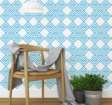 Geometrisch ruitmotief geometrisch behang - TenStickers