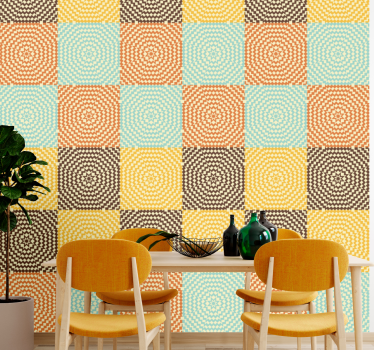 Geometrische spiraalvormige vierkanten geometrisch behang - TenStickers