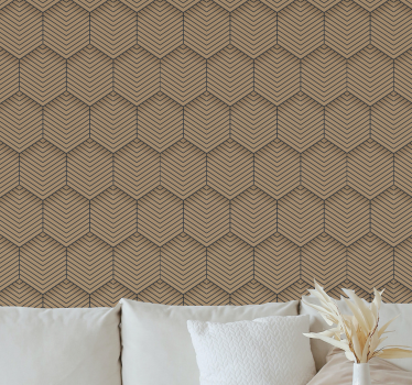 Geometrische visgraat geometrisch behang - TenStickers