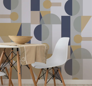 Abstracte vormen compositie geometrisch behang - TenStickers