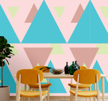 Geometrische vormen muurschildering geometrisch behang - TenStickers