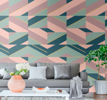 Abstracte pastelhoeken geometrisch behang - TenStickers