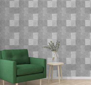 Geruit patroon behang vierkant - TenStickers