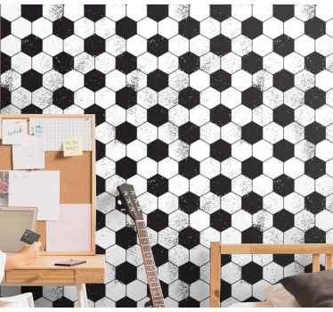 Gespikkelde zeshoeken geometrisch behang - TenStickers