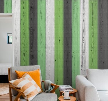 Gestreept houtpatroon hout behang - TenStickers