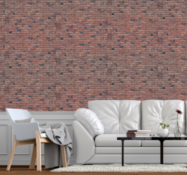Klassiek rood patroon bakstenen behang - TenStickers