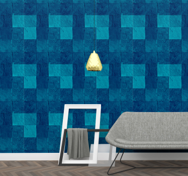 Getextureerd blauw patroon marmeren behang - TenStickers