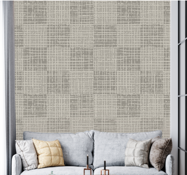 Getextureerd rasterpatroon betonlook behang - TenStickers