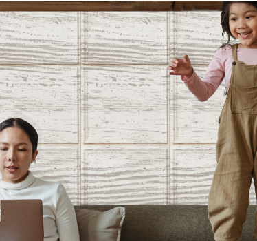 Beige panelen motief behang stenen - TenStickers